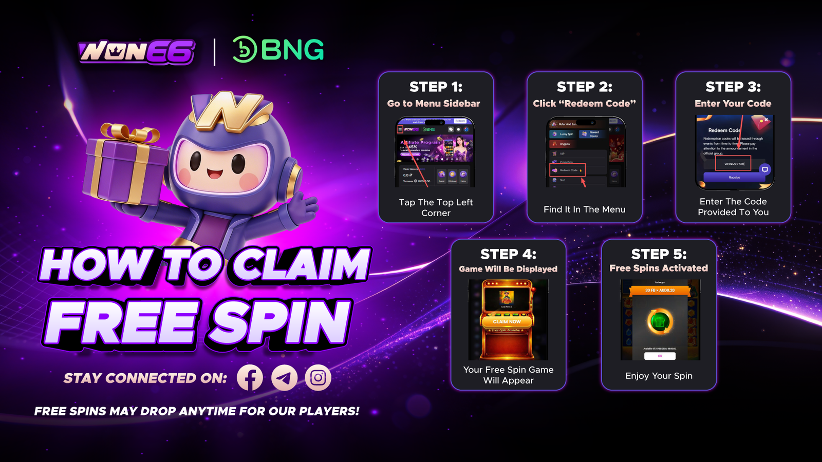 How to claim free spins